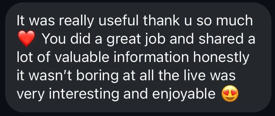 Feedback screenshot