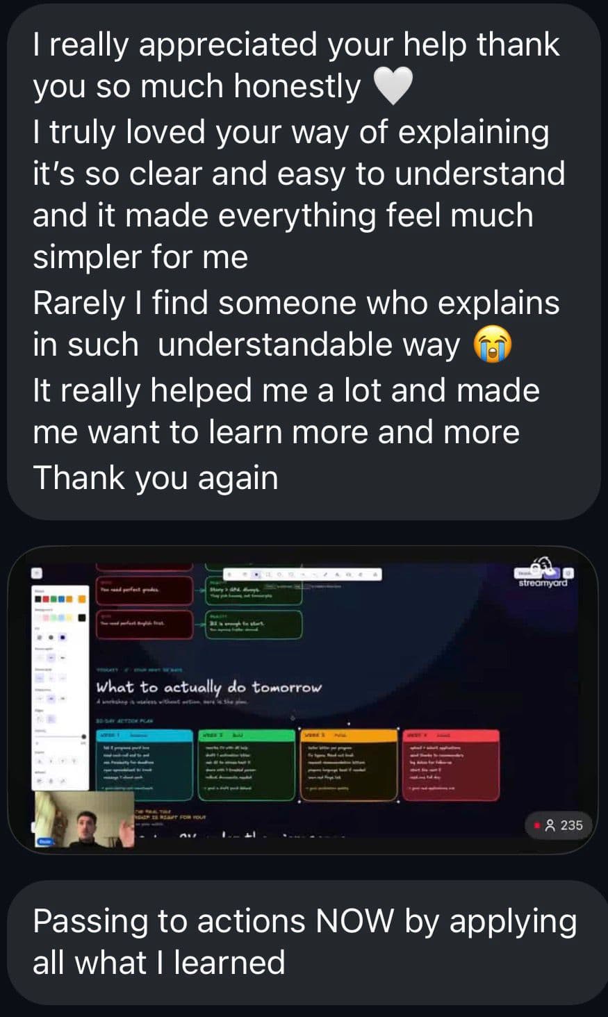 Feedback screenshot