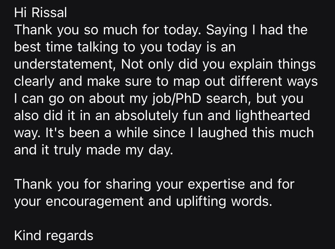 Feedback screenshot